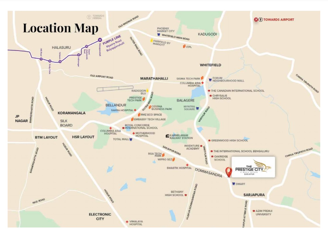 Prestige Great Acres Location Map