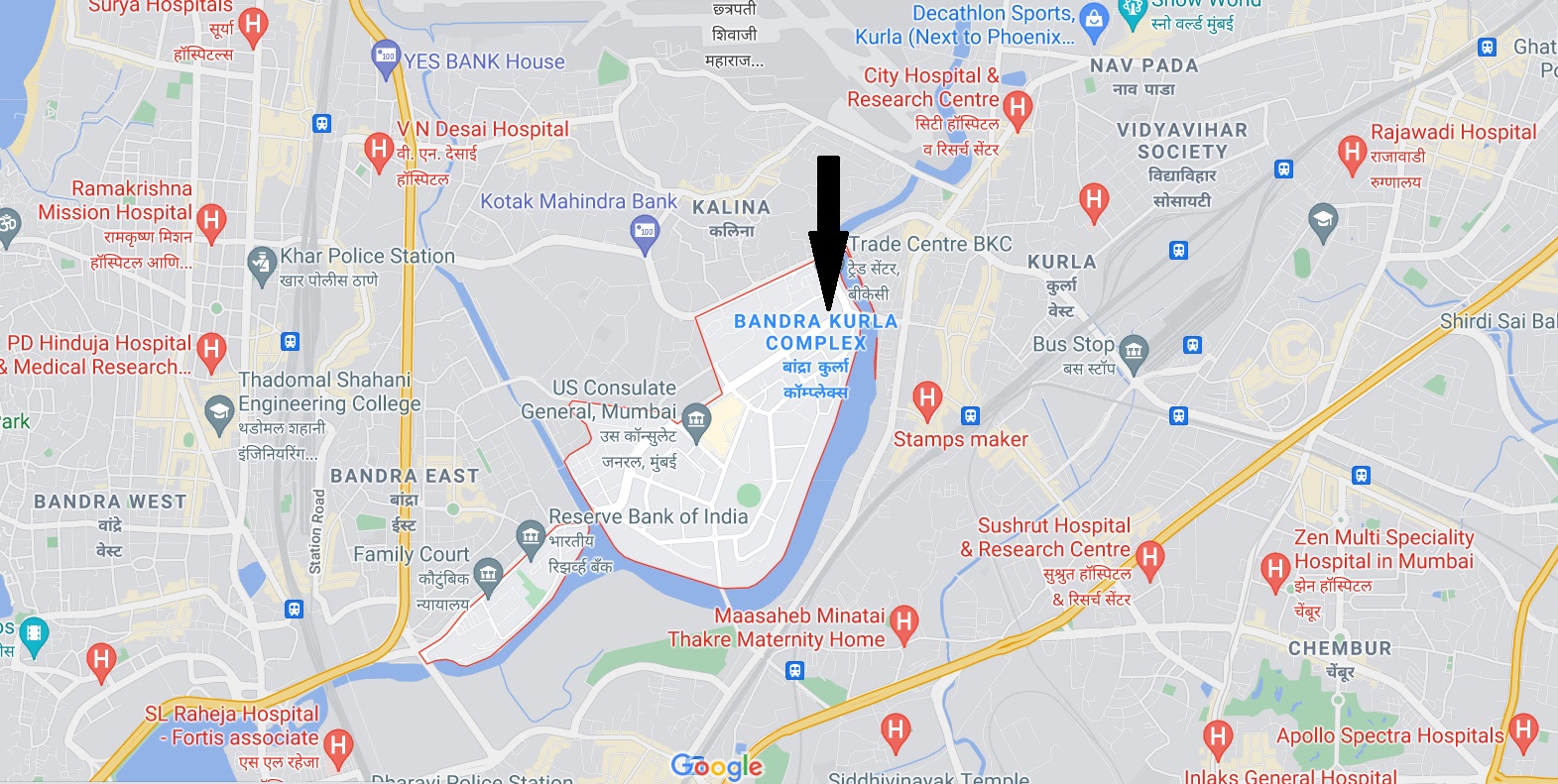 Prestige 101 BKC Mumbai Location Map