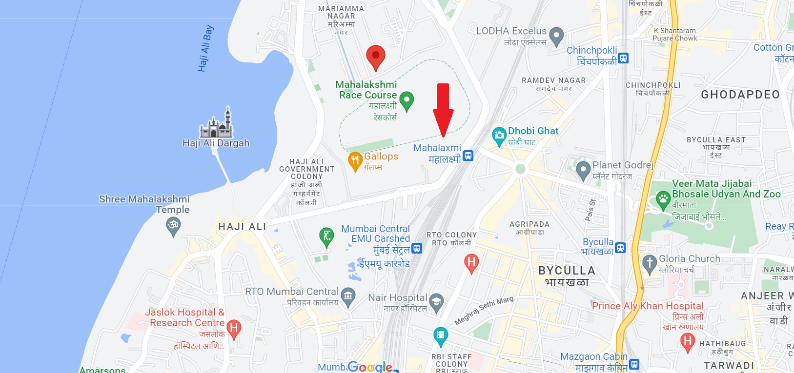 Prestige Mahalaxmi Mumbai Location Map