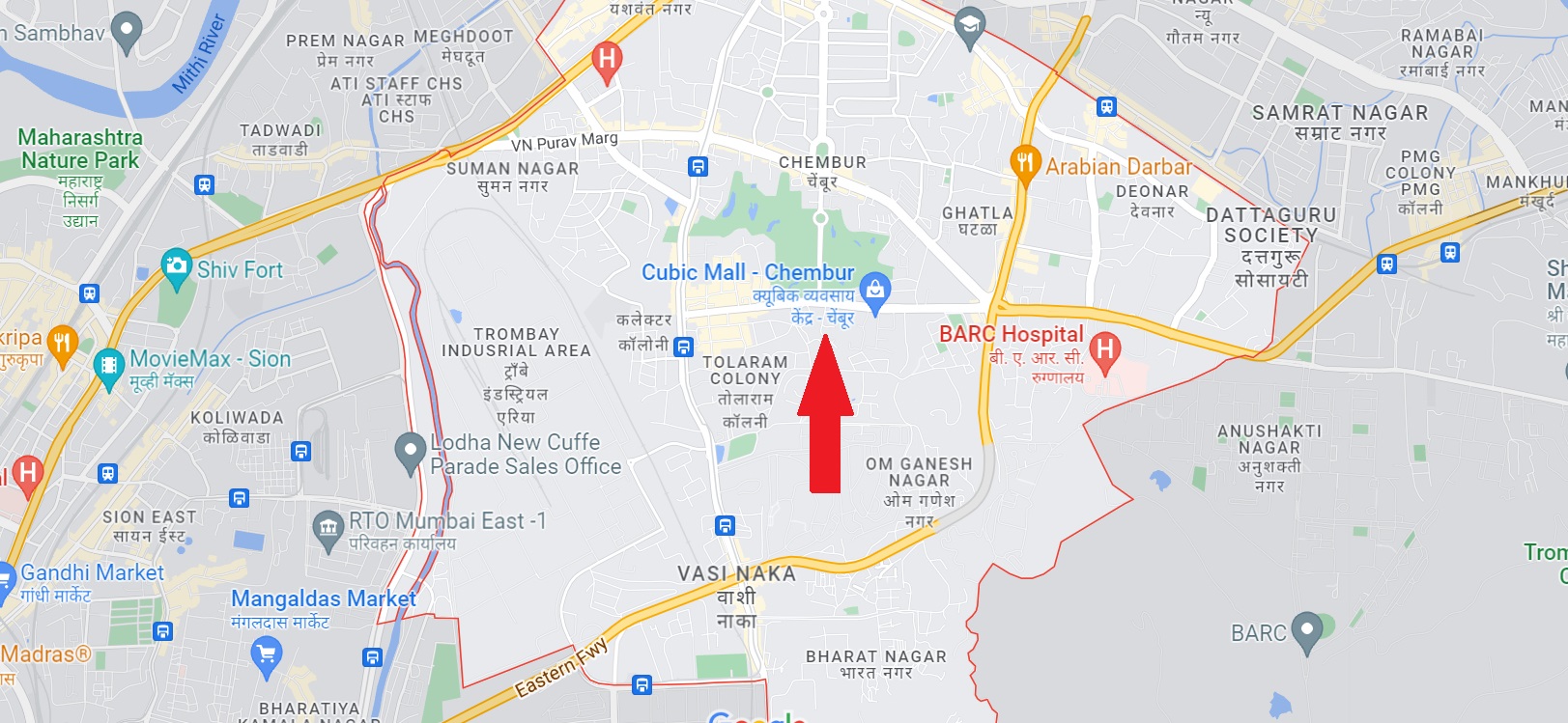 Prestige Chembur Mumbai Location Map