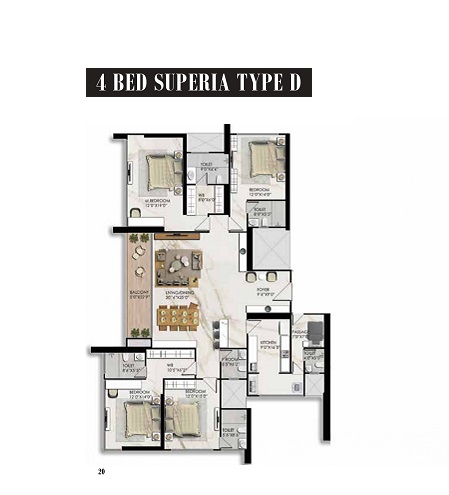 4 BHK Superia- 2302 Sqft