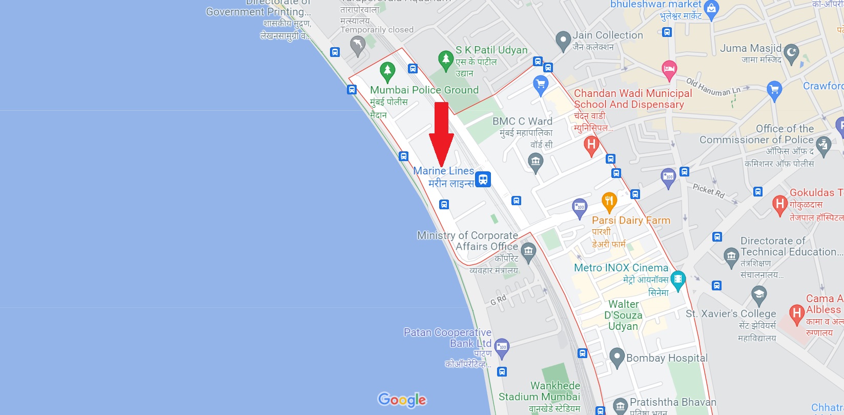 Prestige Marine Lines Mumbai Location Map